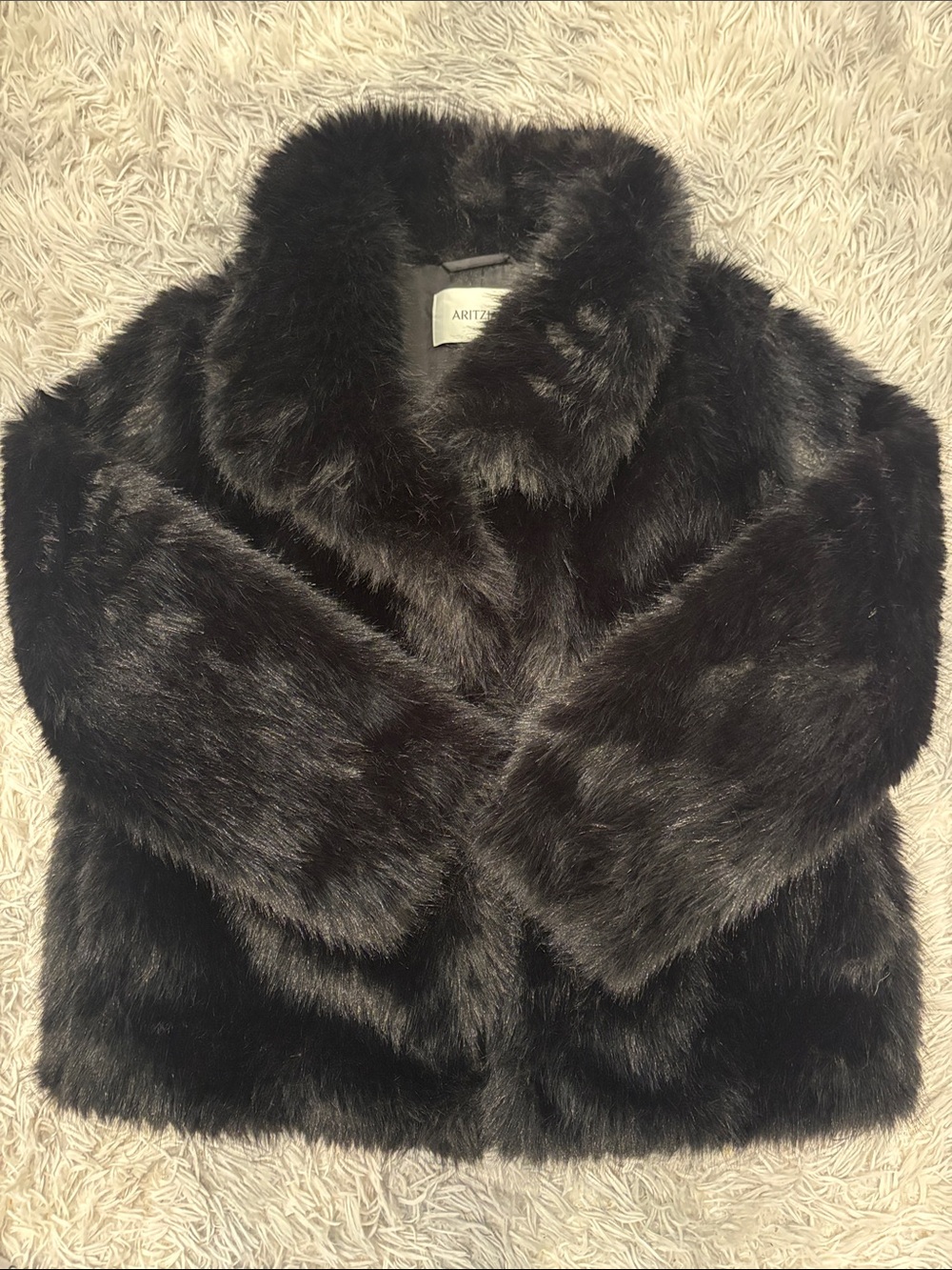 Aritzia Black Faux-Fur ST. MORITZ Jacket